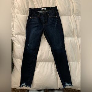 LOFT skinny destructed hem jeans NWOT